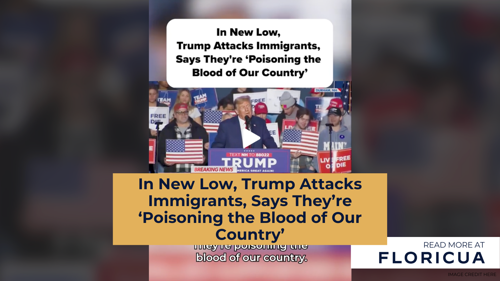 Video: In New Low, Trump Attacks Immigrants, Says They’re ‘Poisoning the Blood of Our Country’