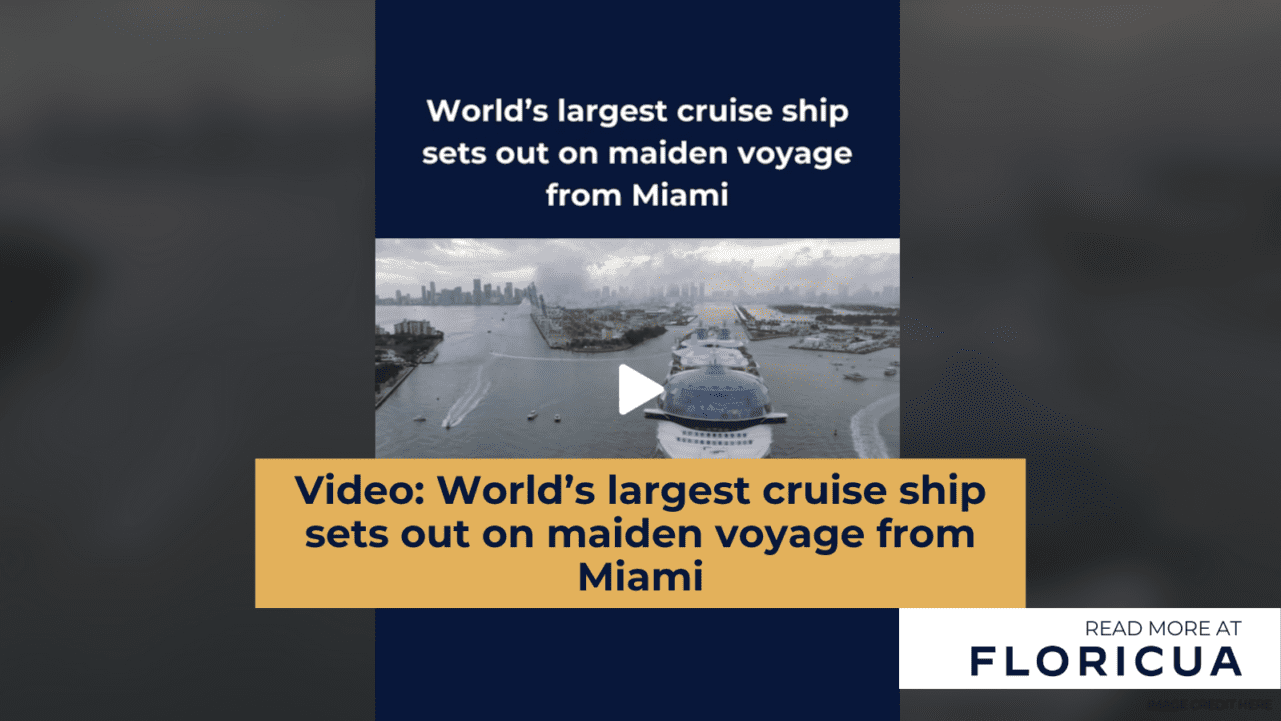Video: Worlds largest cruise ship sets out on maiden voyage from Miami