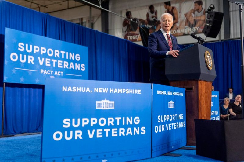 President Joe Biden speaks about the PACT Act at the Westwood Park YMCA, Tuesday, May 21, 2024, in Nashua, N.H. (AP Photo/Alex Brandon)