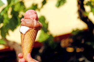A melty waffle cone.